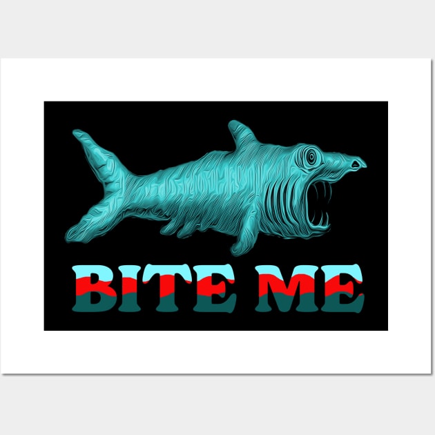 Bite Me Shark Wall Art by The Angry Possum